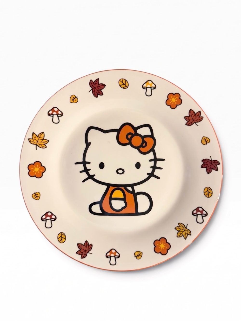 Sanrio Hello Kitty Autumn Pumpkin Ceramic Dinner Plate – 10.5”